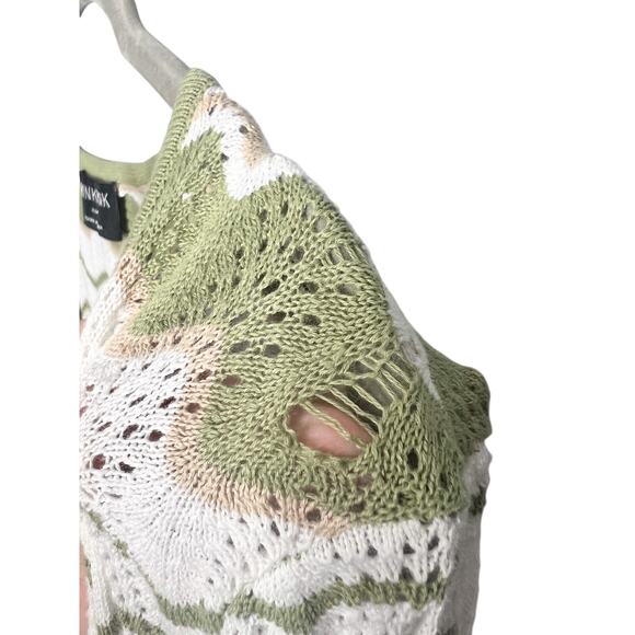 Minkpink Revolve Melody Knit Midi Dress Size XL Green Stripe Cotton Sweater - Picture 9 of 9